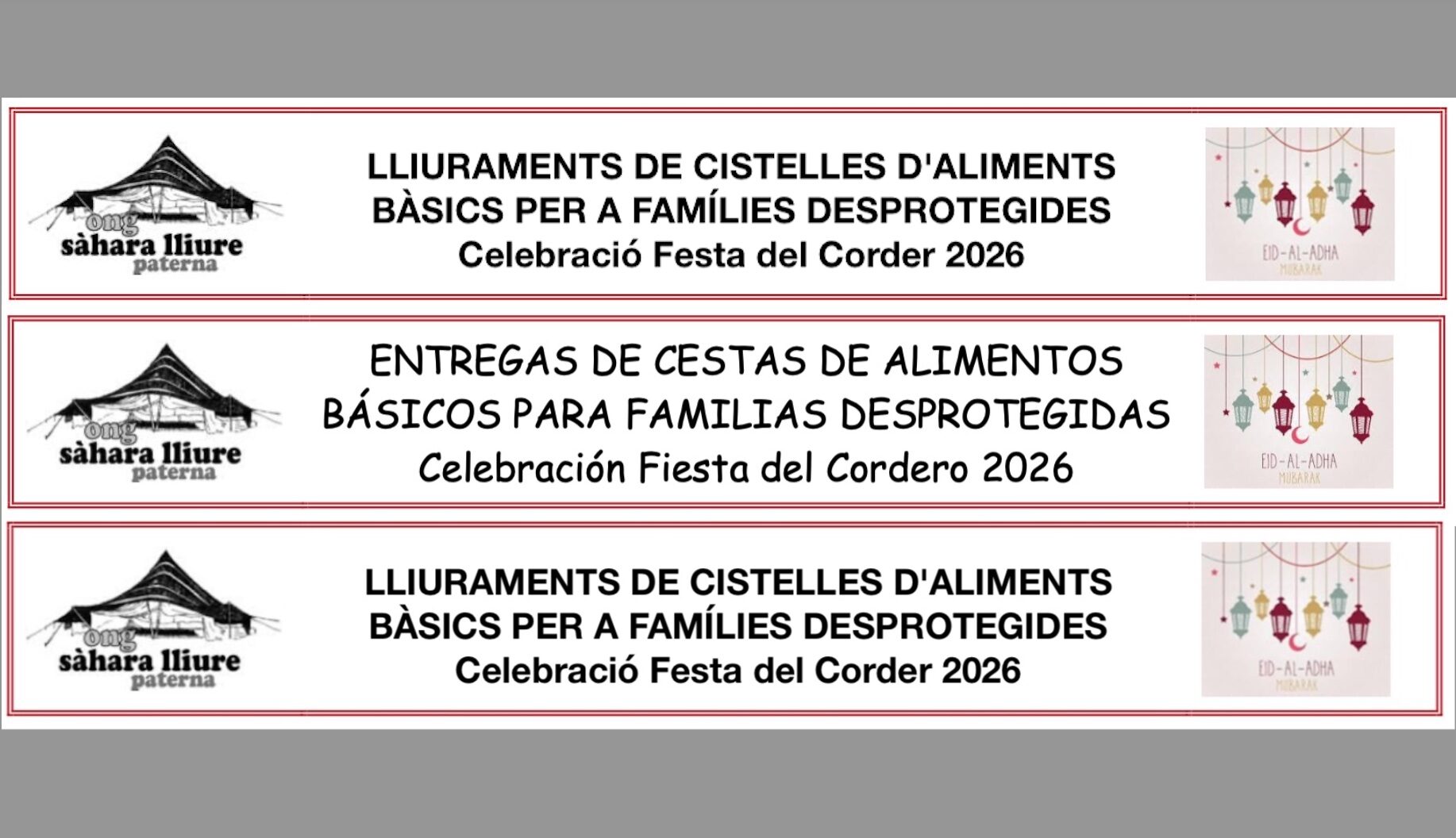Cistelles per a famiílies desprotegides